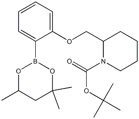 tert-Butyl 2{[2-(4,4,6-trimethyl-1,3,2-dioxaborinan-2-yl)phenoxy]methyl}piperidine-1-carboxylate,,结构式