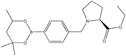 Ethyl 1-[4-(4,4,6-trimethyl-1,3,2-dioxaborinan-2-yl)benzyl]prolinate Struktur