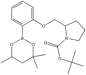 tert-Butyl 2-{[2-(4,4,6-trimethyl-1,3,2-dioxaborinan-2-yl)phenoxy]methyl}pyrrolidine-1-carboxylate Struktur