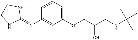 1-[3-[(Imidazolidin-2-ylidene)amino]phenoxy]-3-(tert-butylamino)-2-propanol 结构式