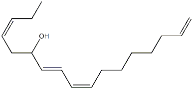 (3Z,7E,9Z)-3,7,9,16-Heptadecatetren-6-ol Struktur
