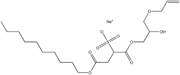 2-(Decyloxycarbonyl)-1-[[3-(allyloxy)-2-hydroxypropoxy]carbonyl]-1-ethanesulfonic acid sodium salt Structure