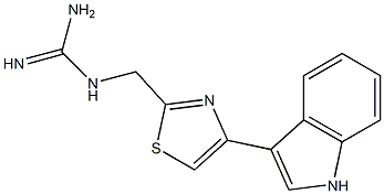 3-(2-グアニジノメチル-4-チアゾリル)-1H-インドール 化学構造式