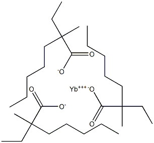 Ytterbium tris(2-ethyl-2-methylheptanoate) Structure