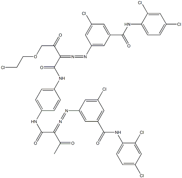 3,3'-[2-[(2-Chloroethyl)oxy]-1,4-phenylenebis[iminocarbonyl(acetylmethylene)azo]]bis[N-(2,4-dichlorophenyl)-5-chlorobenzamide] Struktur