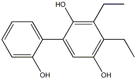 3,4-Diethyl-1,1'-biphenyl-2,2',5-triol Struktur