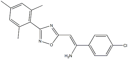 5-[(Z)-2-アミノ-2-(4-クロロフェニル)エテニル]-3-(2,4,6-トリメチルフェニル)-1,2,4-オキサジアゾール 化学構造式