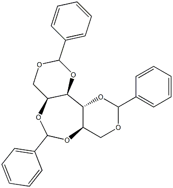 1-O,3-O:2-O,5-O:4-O,6-O-Tribenzylidene-D-glucitol Structure