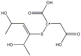 1,2-Dicarboxy-1-[(1-(1-hydroxyethyl)-2-(1-hydroxyethyl)ethenyl)thio]ethyl radical Structure