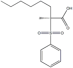 [S,(-)]-2-Methyl-2-phenylsulfonyloctanoic acid Struktur