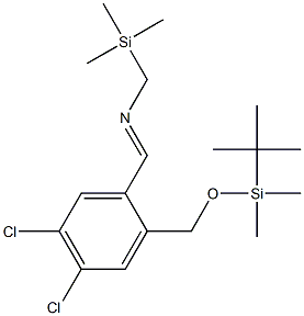 N-(Trimethylsilylmethyl)[2-(tert-butyldimethylsilyloxymethyl)-4,5-dichlorophenyl]methanimine,,结构式