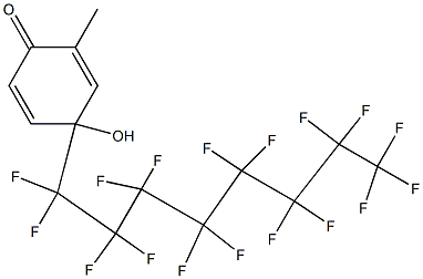 4-(ヘプタデカフルオロオクチル)-4-ヒドロキシ-2-メチル-2,5-シクロヘキサジエン-1-オン 化学構造式