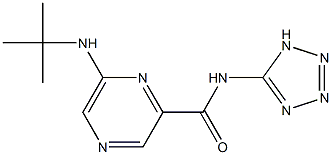 6-tert-ブチルアミノ-N-(1H-テトラゾール-5-イル)ピラジン-2-カルボアミド 化学構造式