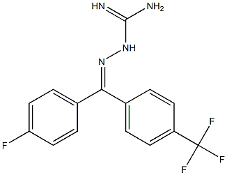 4-フルオロ-4'-トリフルオロメチルベンゾフェノングアニルヒドラゾン 化学構造式