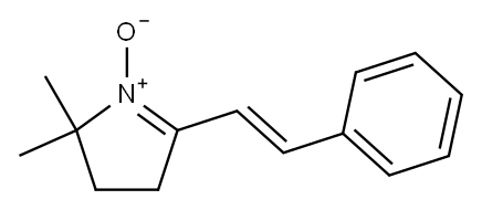 2-スチリル-5,5-ジメチル-1-ピロリン1-オキシド 化学構造式