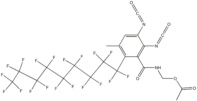 N-(Acetyloxymethyl)-2-(nonadecafluorononyl)-5,6-diisocyanato-3-methylbenzamide Structure