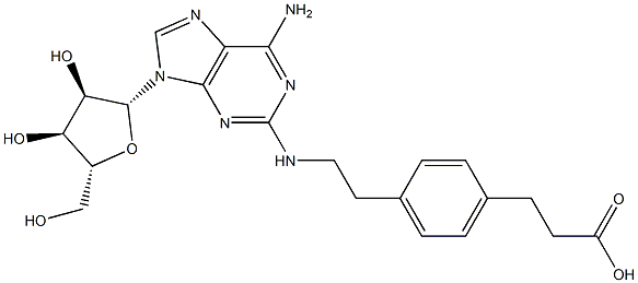 2-[2-[4-(2-Carboxyethyl)phenyl]ethylamino]adenosine Structure