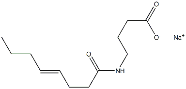 4-(4-オクテノイルアミノ)酪酸ナトリウム 化学構造式