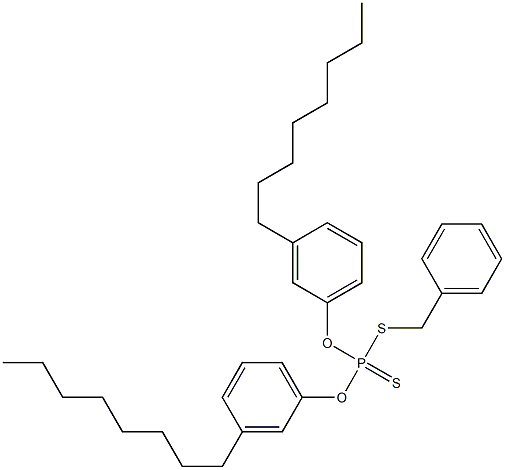 Dithiophosphoric acid O,O-bis(3-octylphenyl)S-benzyl ester Structure