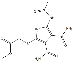 2-[Acetylamino]-5-[(ethoxycarbonylmethyl)thio]-1H-pyrrole-3,4-dicarboxamide|