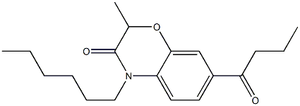 4-Hexyl-2-methyl-7-butyryl-4H-1,4-benzoxazin-3(2H)-one 结构式