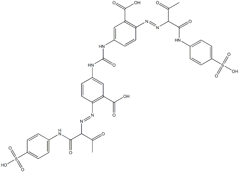 3,3'-(Carbonyldiimino)bis[6-[[2-oxo-1-[[(4-sulfophenyl)amino]carbonyl]propyl]azo]benzoic acid] Struktur