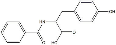 2-ベンゾイルアミノ-3-(4-ヒドロキシフェニル)プロピオン酸 化学構造式