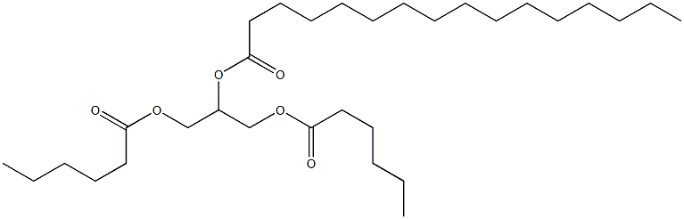 1-O,3-O-Dicaproyl-2-O-palmitoylglycerol Structure