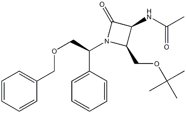 (3S,4S)-3-(Acetylamino)-4-(tert-butyloxymethyl)-1-[(S)-1-phenyl-2-(benzyloxy)ethyl]azetidin-2-one 结构式