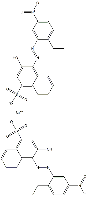 Bis[1-[(2-ethyl-5-nitrophenyl)azo]-2-hydroxy-4-naphthalenesulfonic acid]barium salt Structure