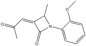 (Z)-3-(2-Oxopropylidene)-4-methyl-1-(2-methoxyphenyl)azetidin-2-one Struktur