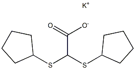 Bis(cyclopentylthio)acetic acid potassium salt Structure