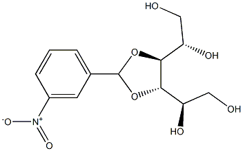 3-O,4-O-(3-ニトロベンジリデン)-L-グルシトール 化学構造式