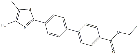 4'-(4-ヒドロキシ-5-メチル-2-チアゾリル)-1,1'-ビフェニル-4-カルボン酸エチル 化学構造式