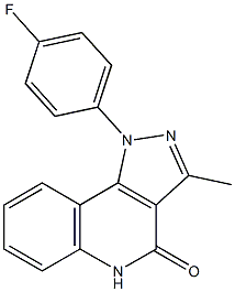 1-(4-フルオロフェニル)-3-メチル-1H-ピラゾロ[4,3-c]キノリン-4(5H)-オン 化学構造式