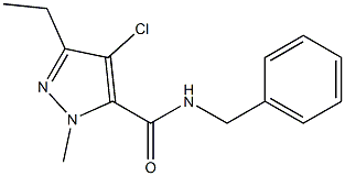 4-クロロ-5-エチル-2-メチル-N-(ベンジル)-2H-ピラゾール-3-カルボアミド 化学構造式