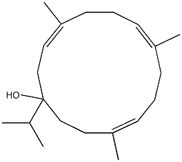 (3E,7E,11E)-1-Isopropyl-4,8,12-trimethyl-3,7,11-cyclotetradecatrien-1-ol Structure