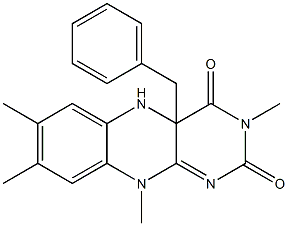 4a-Benzyl-5,10-dihydro-3,7,8,10-tetramethylbenzo[g]pteridine-2,4(3H,4aH)-dione Structure