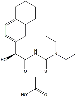 (+)-1,1-Diethyl-3-[(S)-(5,6,7,8-tetrahydronaphthalene-2-yl)glycoloyl]thiourea acetate Struktur
