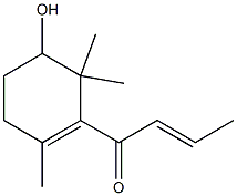(2E)-4-(5-ヒドロキシ-2,6,6-トリメチル-1-シクロヘキセン-1-イル)-2-ブテン-4-オン 化学構造式