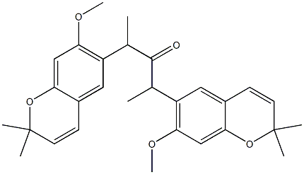 6,6'-[(1S,3R)-1,3-Dimethyl-2-oxopropane-1,3-diyl]bis(7-methoxy-2,2-dimethyl-2H-1-benzopyran) 结构式