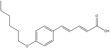 (2E,4E)-5-(p-ヘキシルオキシフェニル)-2,4-ペンタジエン酸 化学構造式