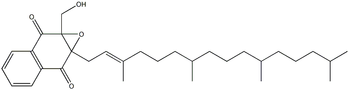 1a,7a-ジヒドロ-1a-[(2E)-3,7,11,15-テトラメチル-2-ヘキサデセニル]-7a-ヒドロキシメチルナフト[2,3-b]オキシレン-2,7-ジオン 化学構造式