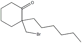 2-Hexyl-2-(bromomethyl)cyclohexan-1-one,,结构式