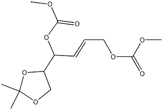 (2E)-1,4-Bis(methoxycarbonyloxy)-4-(2,2-dimethyl-1,3-dioxolan-4-yl)-2-butene Struktur