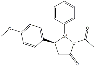 (5S)-2-Acetyl-5-(p-methoxyphenyl)-1-phenyl-3-oxo-2,3,4,5-tetrahydrothiophen-1-ium-2-ide|