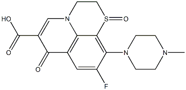 9-フルオロ-2,3-ジヒドロ-10-(4-メチルピペラジノ)-7-オキソ-7H-ピリド[1,2,3-de]-1,4-ベンゾチアジン-6-カルボン酸1-オキシド 化学構造式