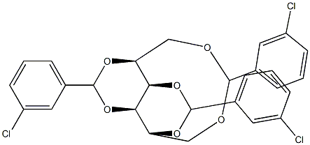 1-O,6-O:2-O,4-O:3-O,5-O-Tris(3-chlorobenzylidene)-D-glucitol Structure