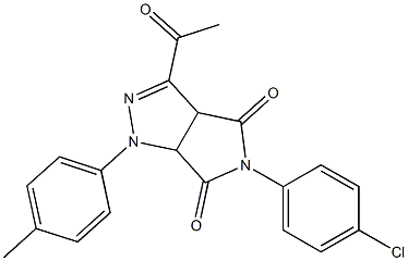 1,3a,4,5,6,6a-Hexahydro-3-acetyl-4,6-dioxo-5-(4-chlorophenyl)-1-(4-methylphenyl)pyrrolo[3,4-c]pyrazole 结构式