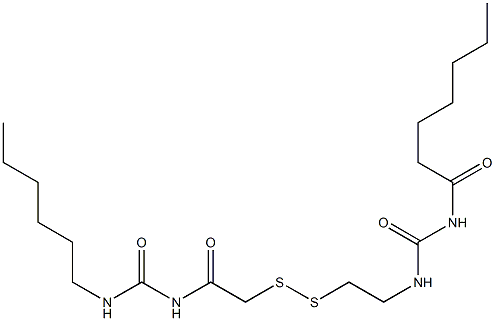 1-Heptanoyl-3-[2-[[(3-hexylureido)carbonylmethyl]dithio]ethyl]urea 结构式